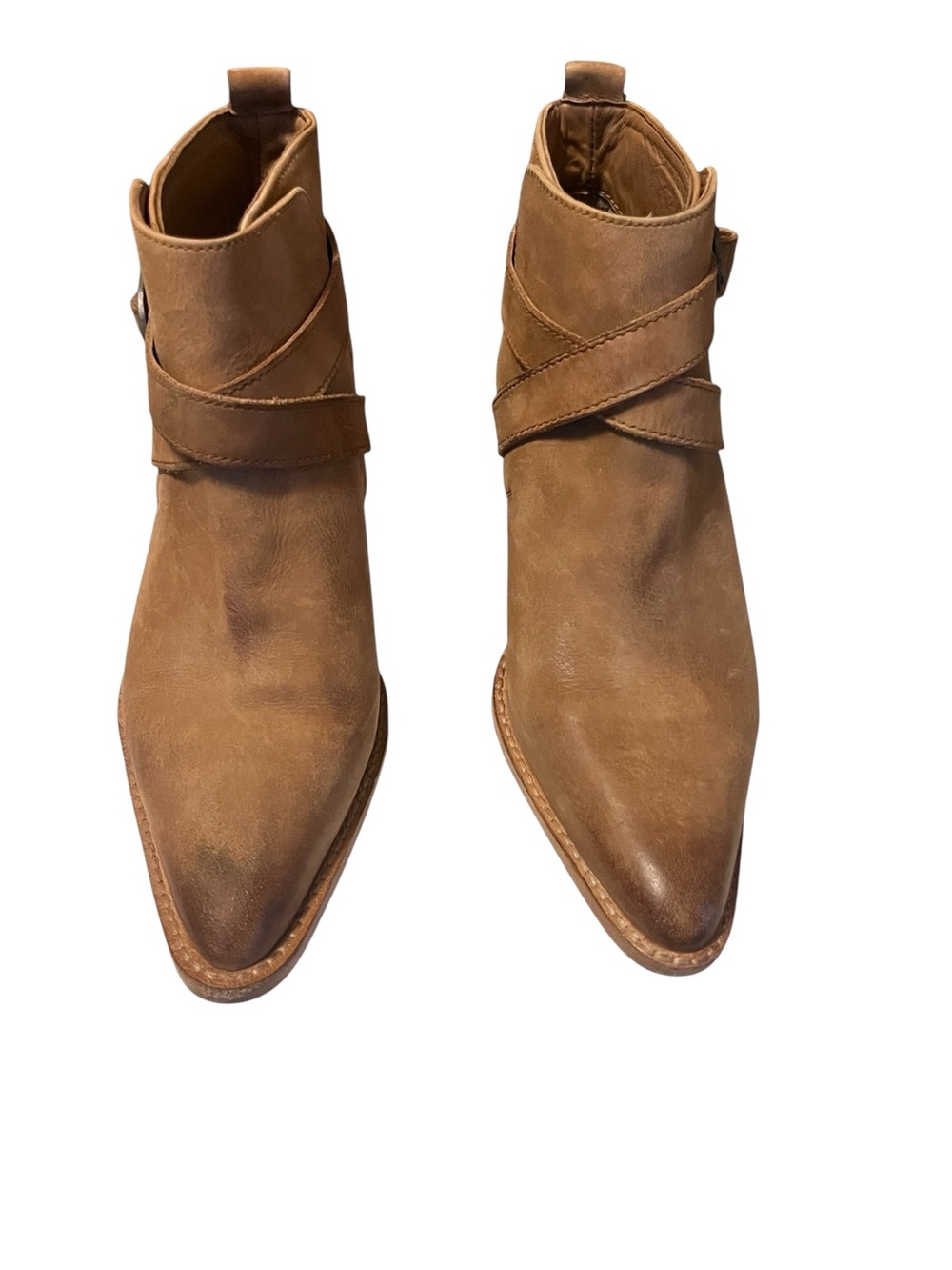 Free People Leather Ankle Boots - Classic Slip-On Western Style